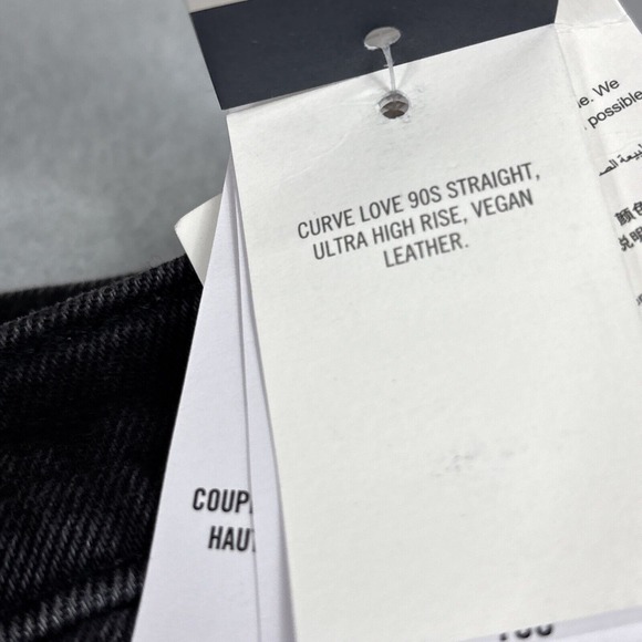 NWT Abercrombie Fitch 90s Straight Ultra High‎ Rise Jeans Denim/Leather  31/12s - Picture 5 of 14